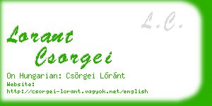 lorant csorgei business card
